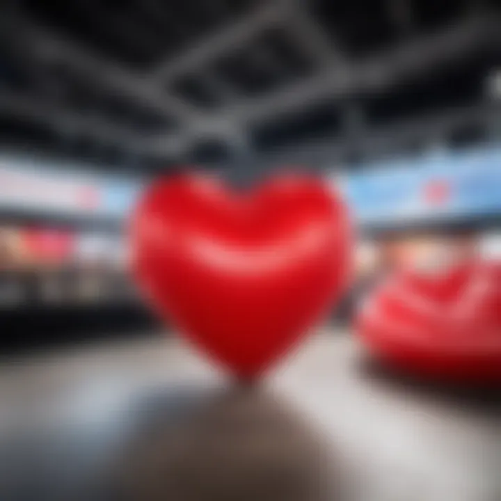 Inflatable heart used in entertainment events