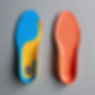 Comparison chart of insoles for different shoe sizes