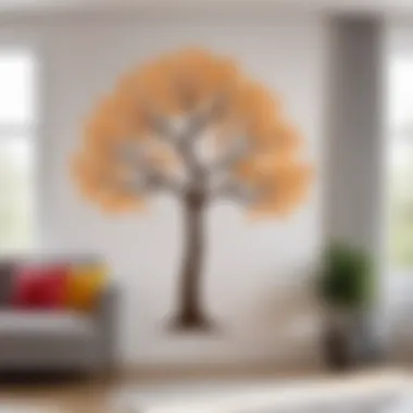 Elegant interior featuring a decorative tree sticker