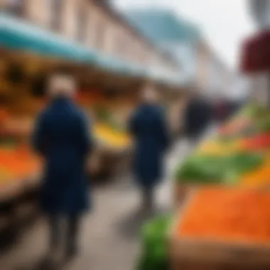 A bustling market scene in Izhevsk, reflecting local commerce and community life