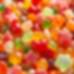 A colorful array of jelly candies showcasing different flavors and shapes