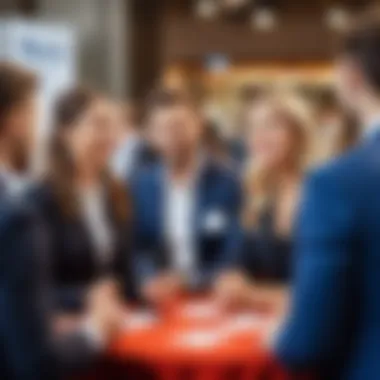 A group of professionals networking at an event