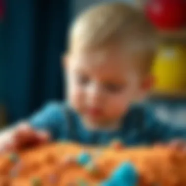 Child enjoying sensory play with kinetic sand