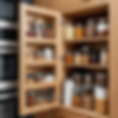 Various types of kitchen door organizers displayed