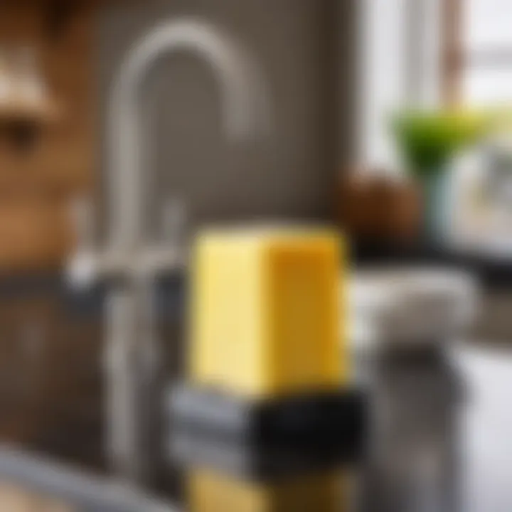 Elegant kitchen sponge dispenser on countertop