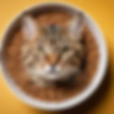 A close-up of Kitikat dry cat food in a bowl