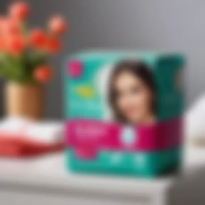 Detailed view of Kotex Young pads showcasing their unique features