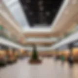 Interior view of Kumertau shopping center showcasing various shops