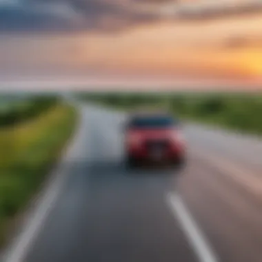 Vehicle traveling along the highway towards Ulyanovsk