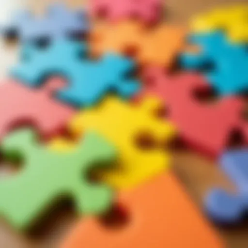 Colorful large puzzle pieces for toddlers