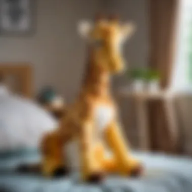 Soft toy giraffe in a child's bedroom