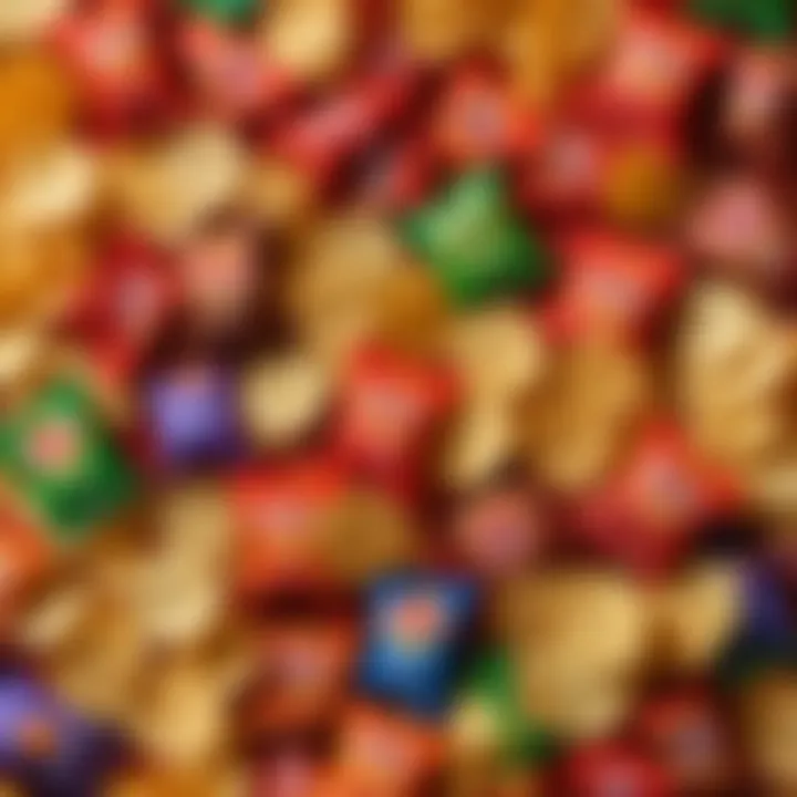 Close-up of the most popular Lay's flavors displayed together