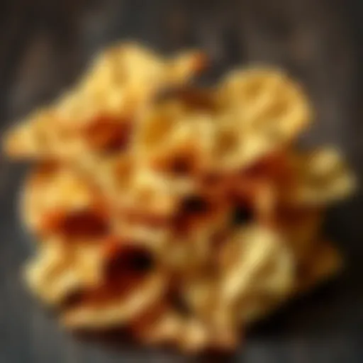 Rustic potato chips with a wavy texture