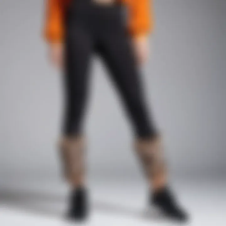 Trendy leggings featuring fur detailing for athletic activities