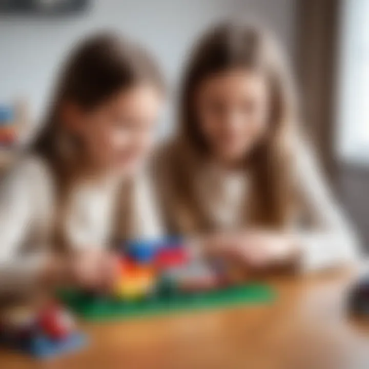 Children collaborating on a Lego project