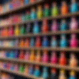 Colorful magnet dolls displayed on a shelf