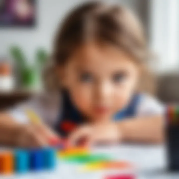 A child immersed in coloring, illustrating focus and imagination at work.