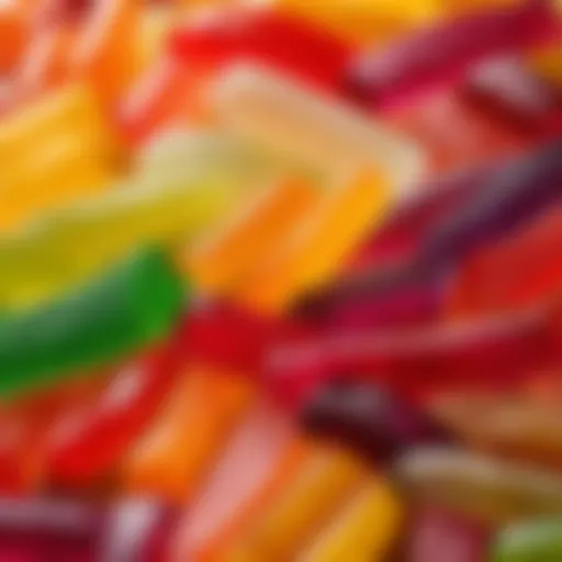 Vibrant assortment of jelly strips showcasing diverse flavors