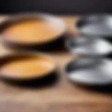 Comparison of materials used for round baking pans.