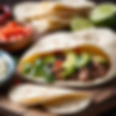 Close-up of the ingredients used in Mexican pita