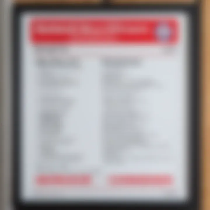 Contact information displayed on a notice board