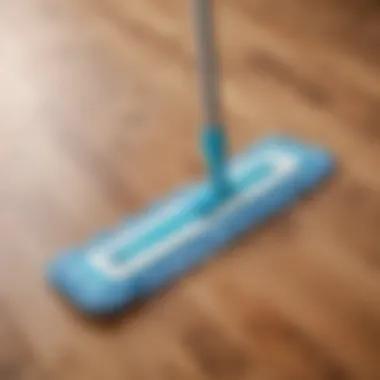 Microfiber mop in action on a hardwood floor