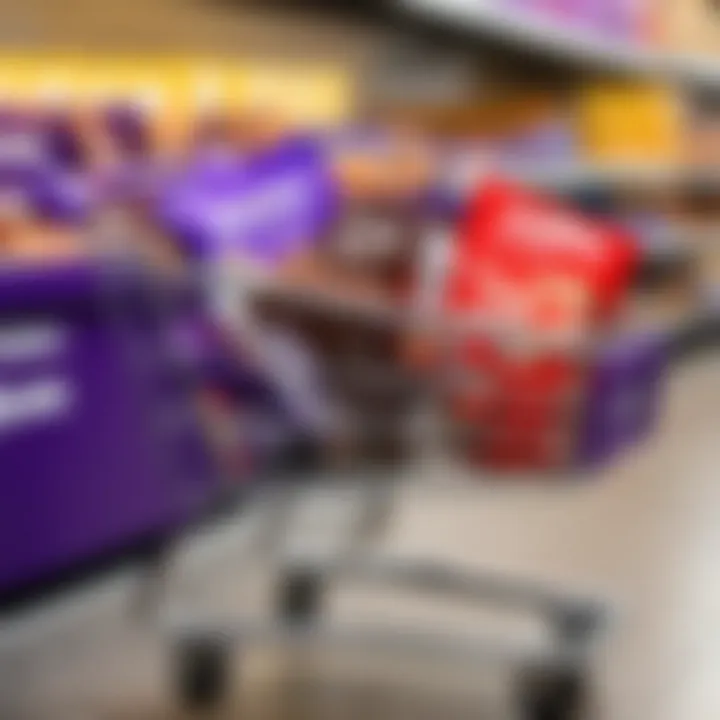 A shopping cart filled with Milka chocolate bars highlighting discounts