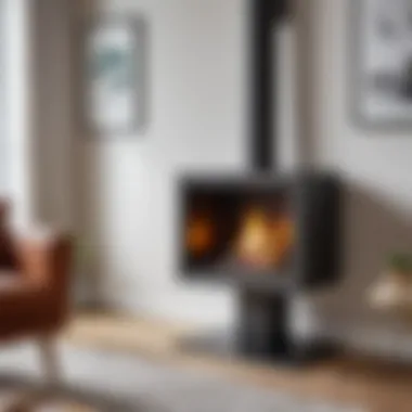Modern Design Mini Fireplace Modern design mini fireplace as a focal point in the room