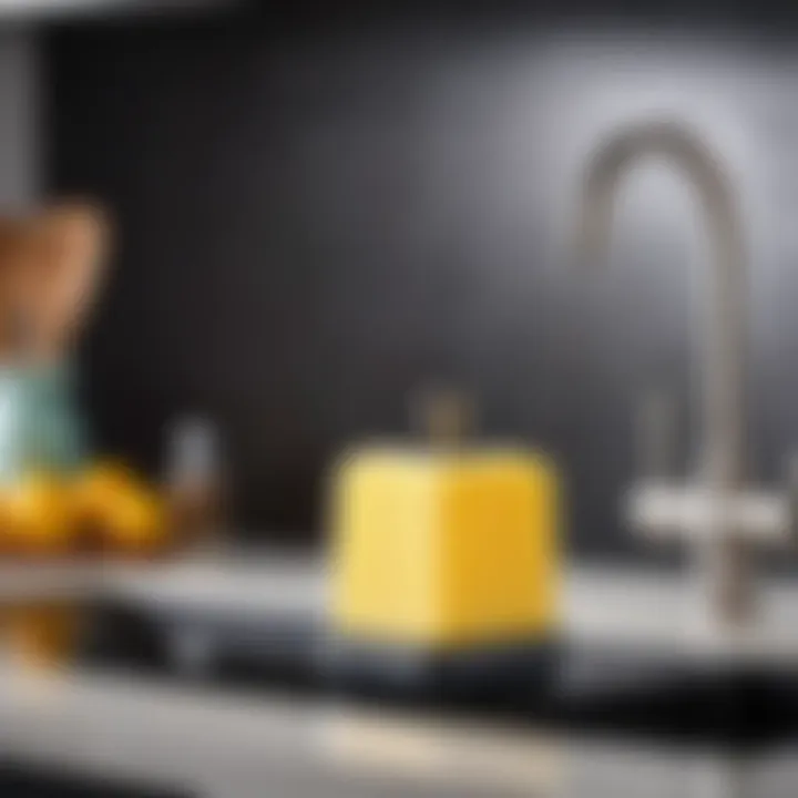 Stylish sponge dispenser in modern kitchen setting