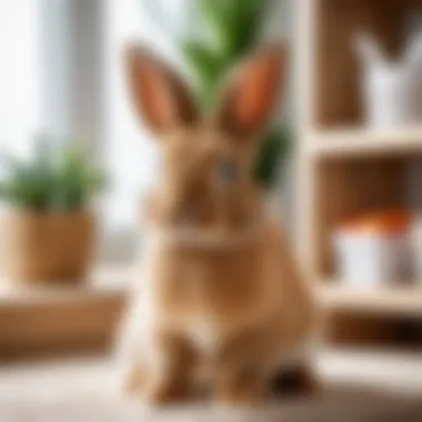 A modern plush rabbit in a cozy nursery setting