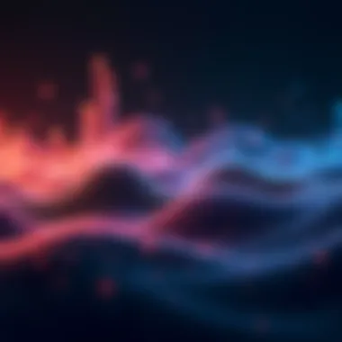 An abstract visualization of sound waves and rhythms