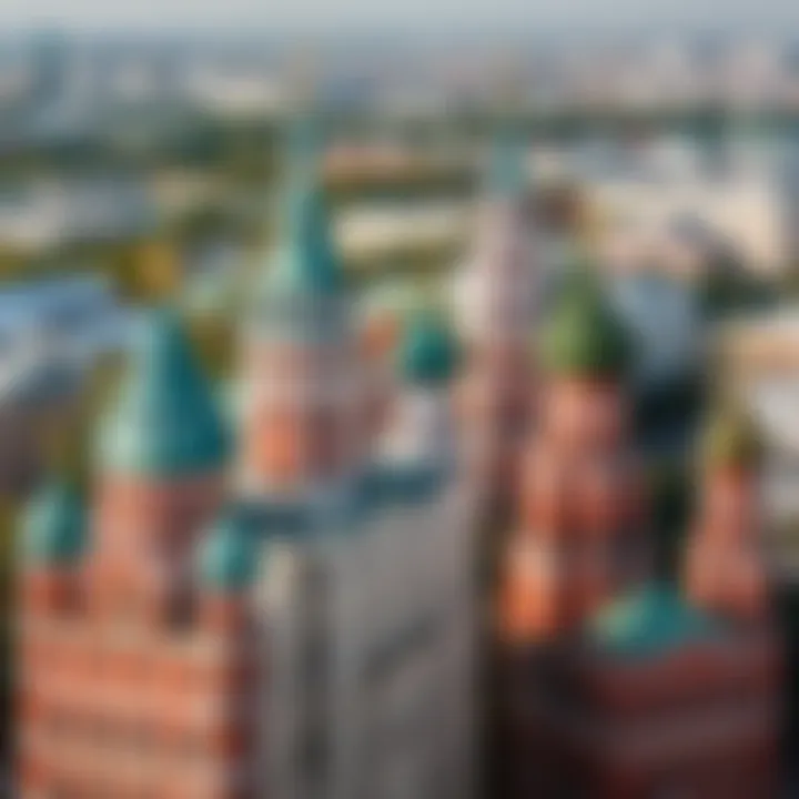 Vibrant cityscape of Moscow showcasing architectural diversity