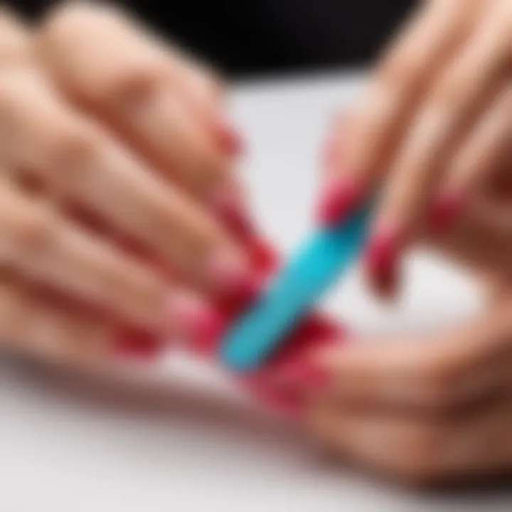 Zinger nail file in a professional manicure setting