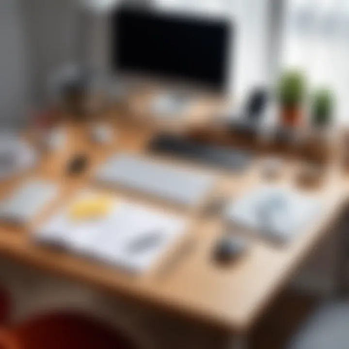 A neatly arranged desk with organizer covers enhancing productivity