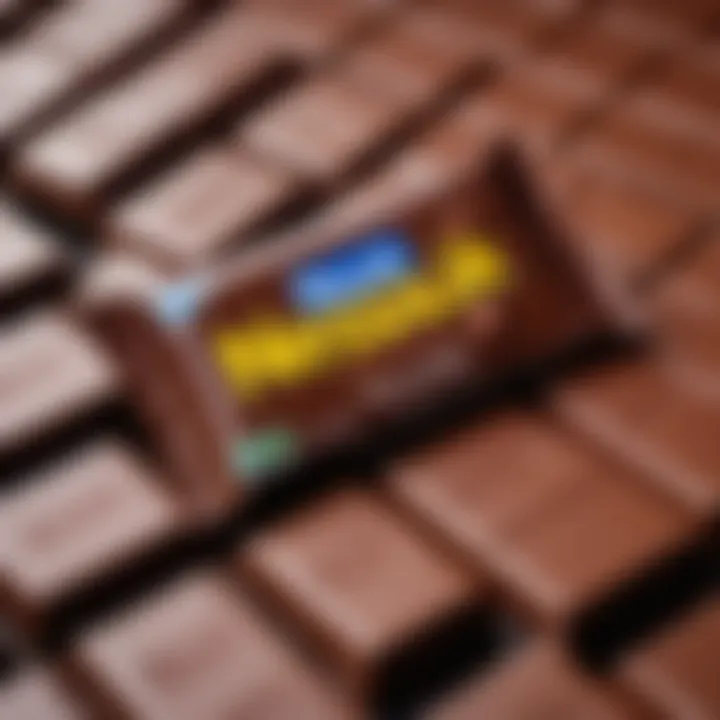 Close-up of Nesquik chocolate bar packaging highlighting branding