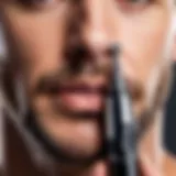 Close-up of a nose hair trimmer showcasing its sleek design