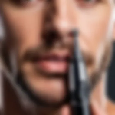 Close-up of a nose hair trimmer showcasing its sleek design