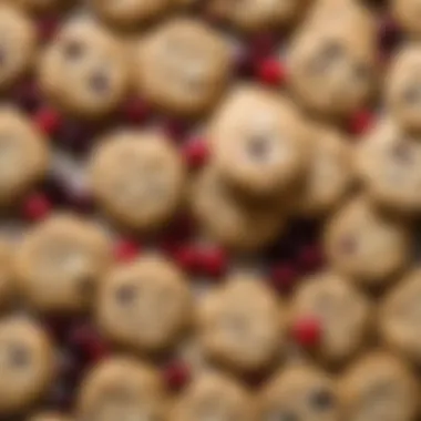 Close-up of ingredients for oatmeal cranberry cookies