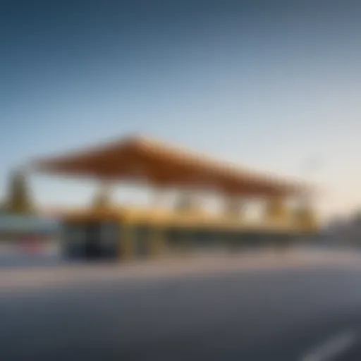 Exterior view of the bus station in Ocher