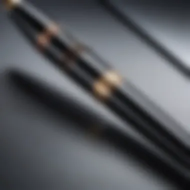 Close-up of pen features and design