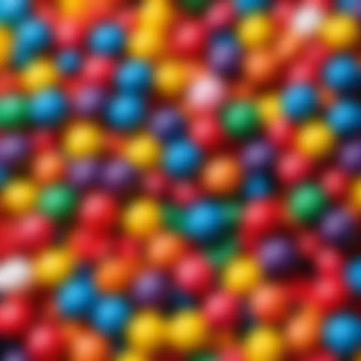 Close-up of Orbit XXL gum pieces in vibrant colors