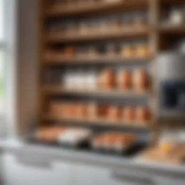 Well-organized kitchen space featuring egg storage solutions