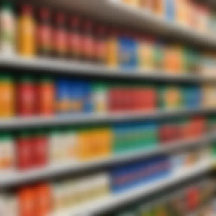 A close-up of a well-organized shelf demonstrating optimal product placement.