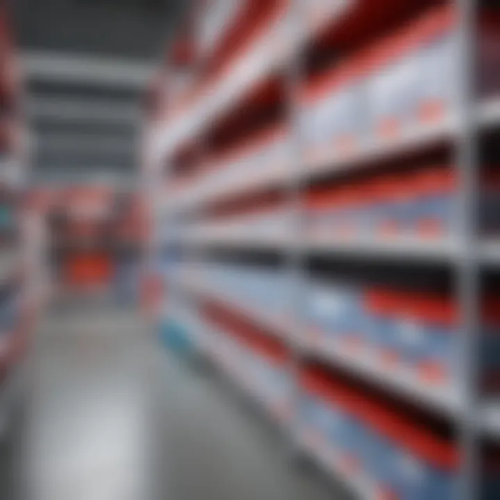 Organized shelving unit featuring plastic storage boxes