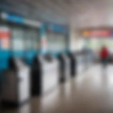 Inside the Otradny bus station showing ticket counters