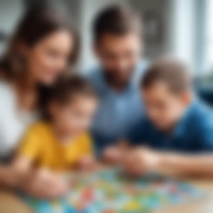 Parents selecting puzzles online for their child