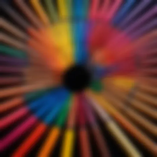 An array of vibrant 18-color markers arranged in a rainbow spectrum.