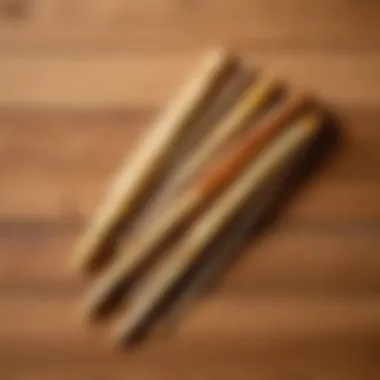 Elegantly designed pancake stick resting on a wooden countertop