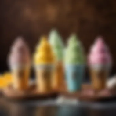 An array of unique flavors of Eskimo ice cream bars displayed creatively