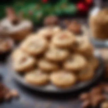 Traditional Nut Cookies for Festive Occasions A festive setting featuring nut cookies, conveying a sense of tradition and celebration.